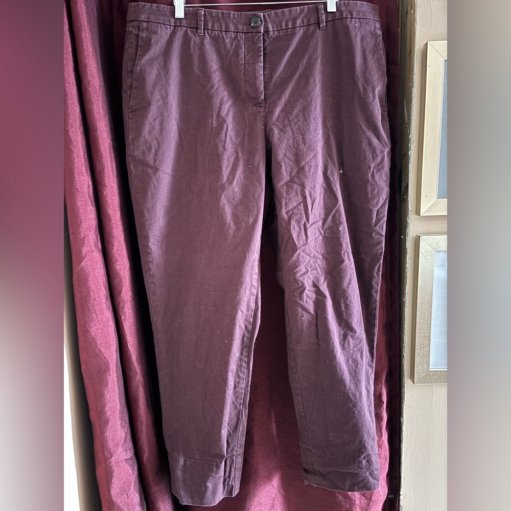 Burgundy WILDFANG Straight-Leg Pants/Trousers size 16